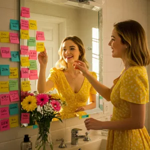 Postit com organização de metas