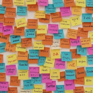 Postit com vocabulário idiomas